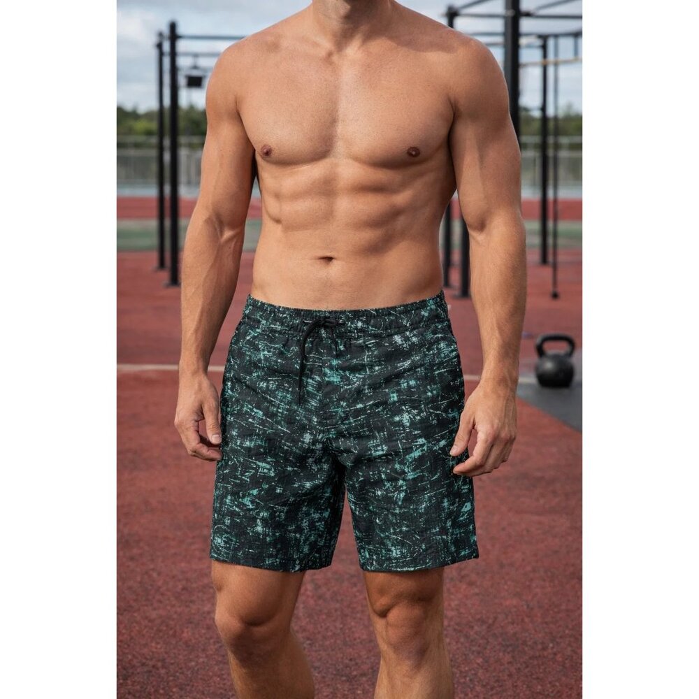 Lululemon Men's Current State Board Swim shorts size 38 XL Black Green